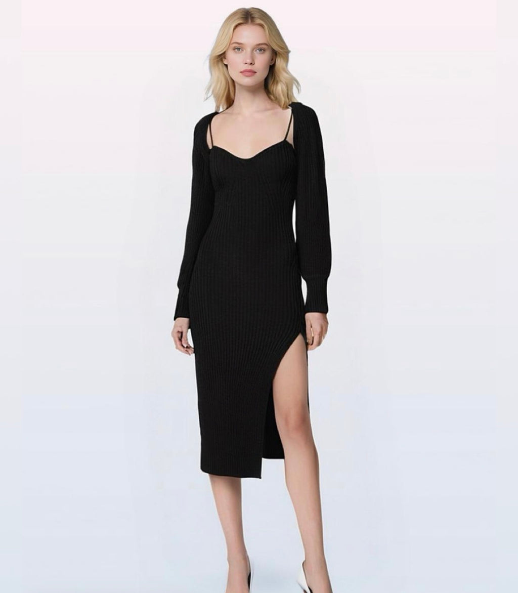 Ensemble de 2 pièces de robe pull, extensible et étreint votre silhouette