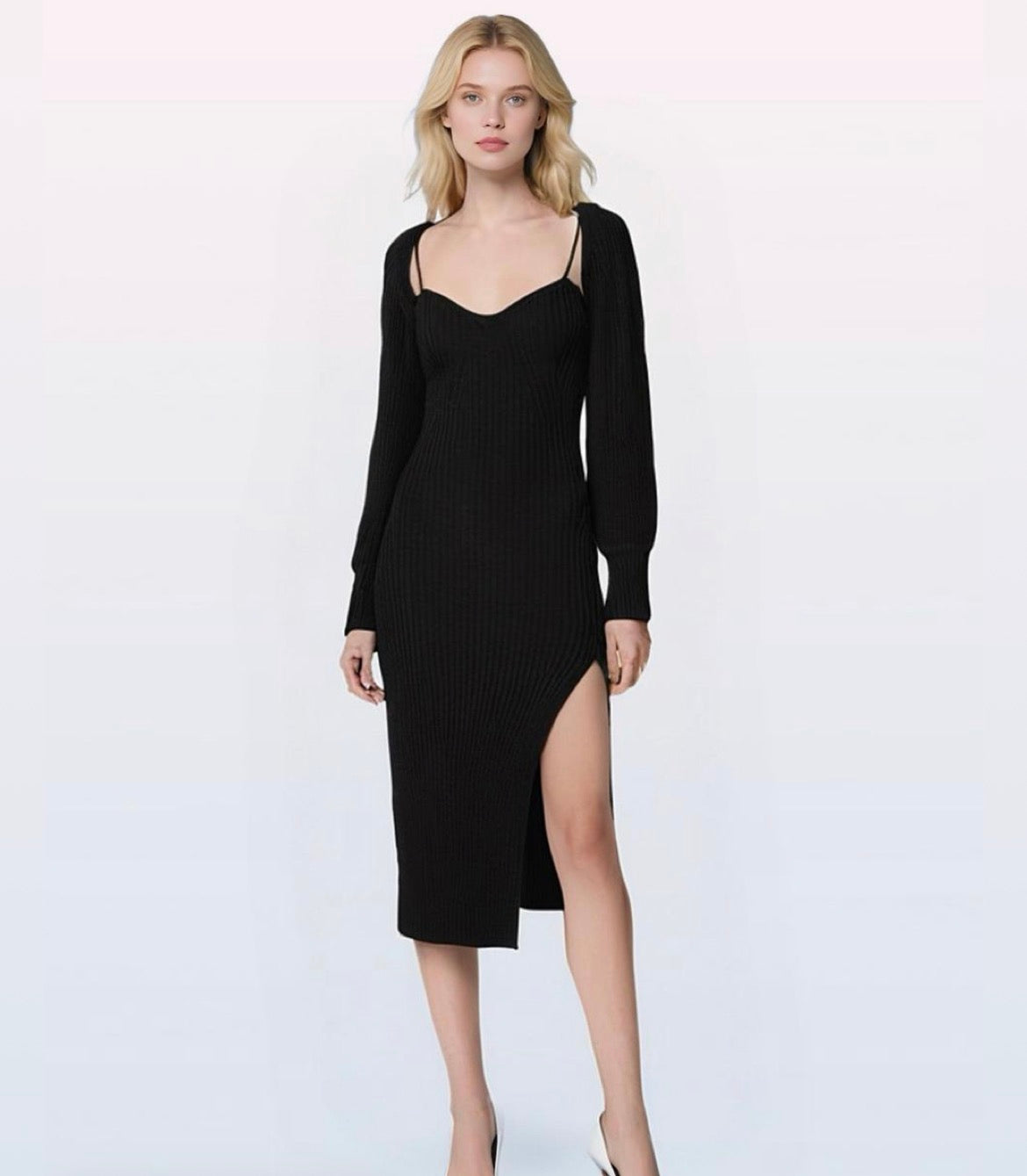 Ensemble de 2 pièces de robe pull, extensible et étreint votre silhouette