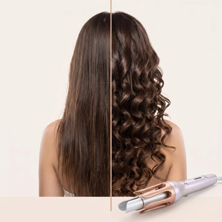 Cordless Automatic Curler — Ceramic, 3 Temperatures, Auto Rotation, LED