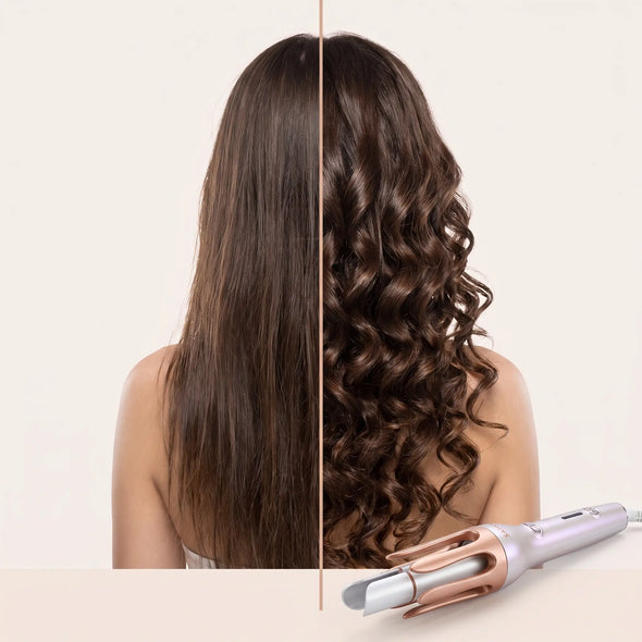 Cordless Automatic Curler — Ceramic, 3 Temperatures, Auto Rotation, LED