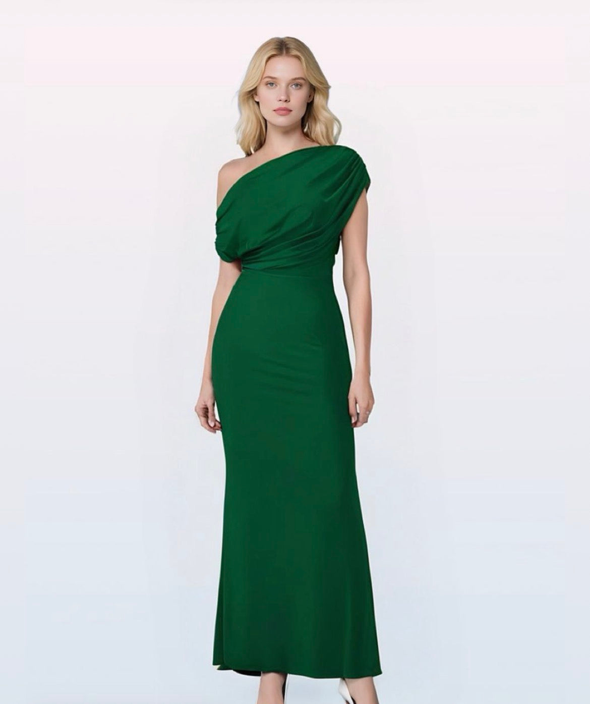 Élégant sans manches à épaules dénudées pour femmes Bodycon longue robe de soirée formelle tissu polyester