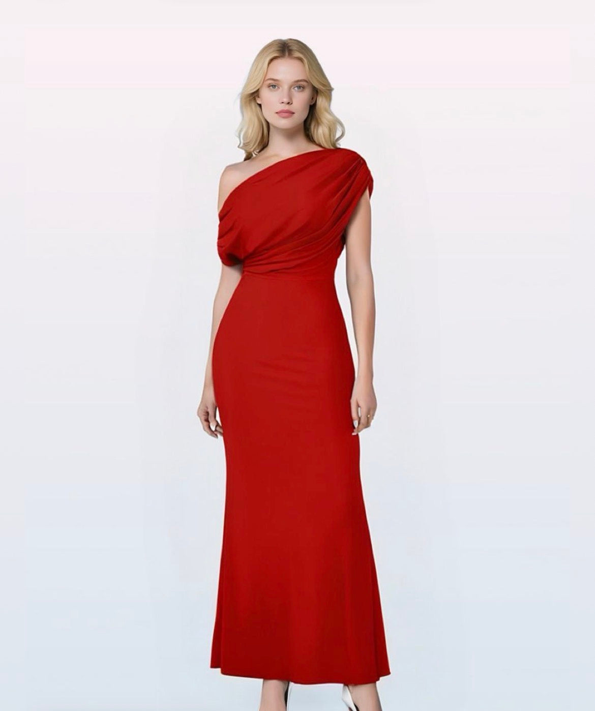 Élégant sans manches à épaules dénudées pour femmes Bodycon longue robe de soirée formelle tissu polyester